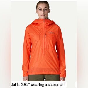 Patagonia Women's Houdini Lightweight Orange Hooded Jacket  Small